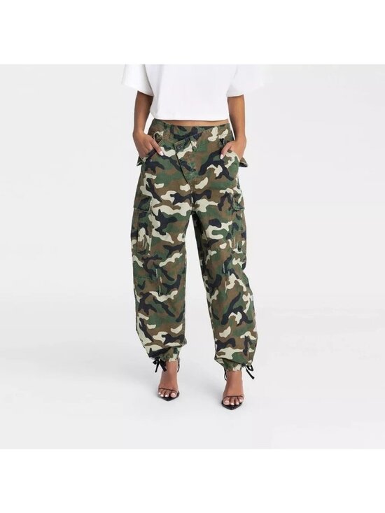 Kahlana Pants - KBB by Kahlana The Cargo Jogger Mid Rise Straight Leg Classic Camo Pants - XS